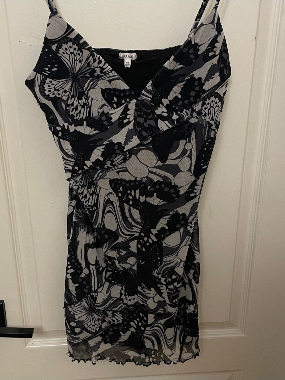 Garage Black & Gray Butterfly Slip Mini Dress